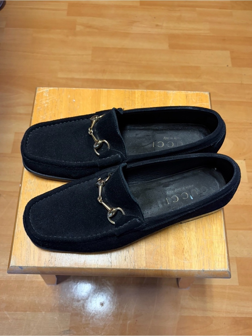 Gucci Black Suede Horsebit Slip-On Loafers - Picture 4 of 12